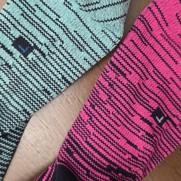 LEVSOX Gradient Pink & Blue Men's Socks Compression Sz L Set Of 2 Pairs - Picture 5 of 5